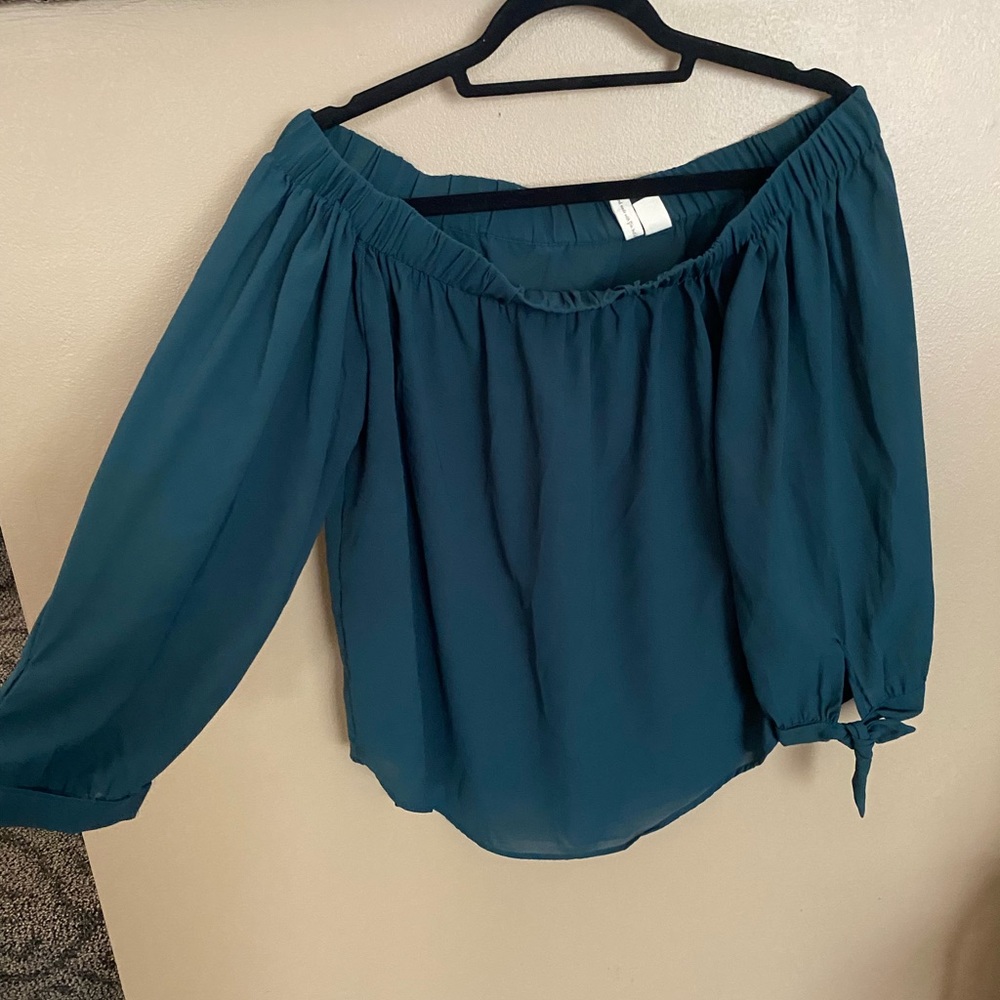 Emerald Green Off the Shoulder Blouse